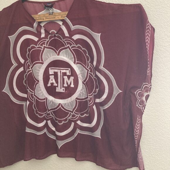 Women’s Texas A &M Sheer Caftan Poncho Tunic Top For Game Day One Size Fits All - Picture 5 of 8